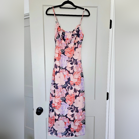 Fortunate One Dresses & Skirts - Floral Midi Dress with Spaghetti Straps